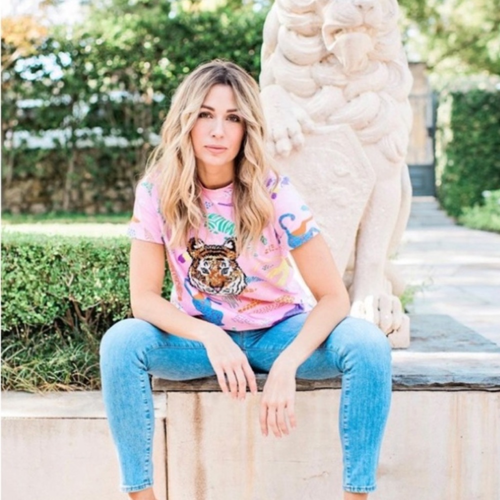 Sheridan French sequin tiger shirt